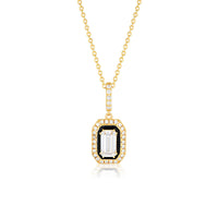 GEORGINI REFLECTION RETROSPECT PENDANT GOLD & BLACK ENAMEL Georgini 