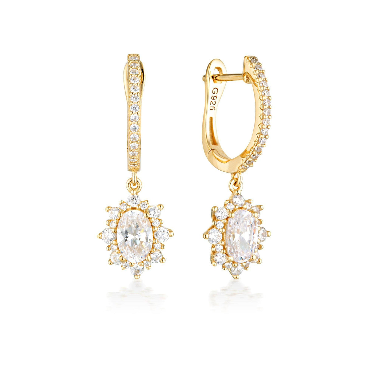 GEORGINI ICONIC BRIDAL ELOISE EARRINGS GOLD Bevilles Jewellers 