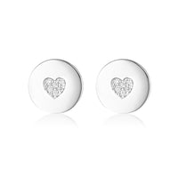 GEORGINI ROCK STAR HEART DISC SILVER EARRINGS Georgini 