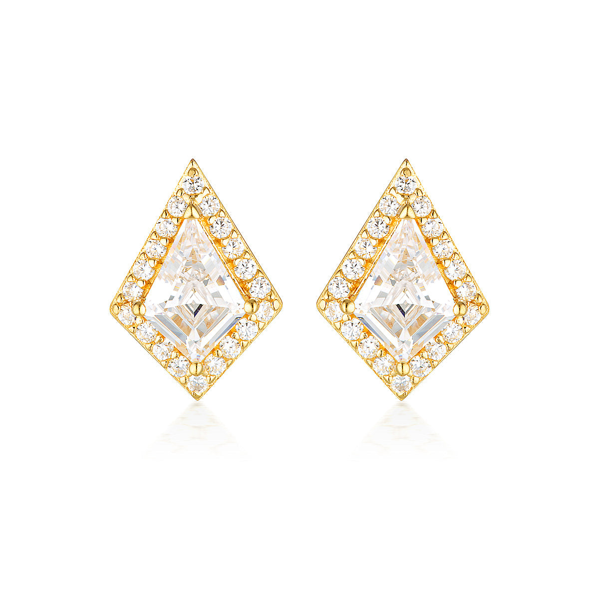 Georgini Rock Star Shield Gold Earrings Bevilles Jewellers 