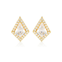 Georgini Rock Star Shield Gold Earrings Bevilles Jewellers 