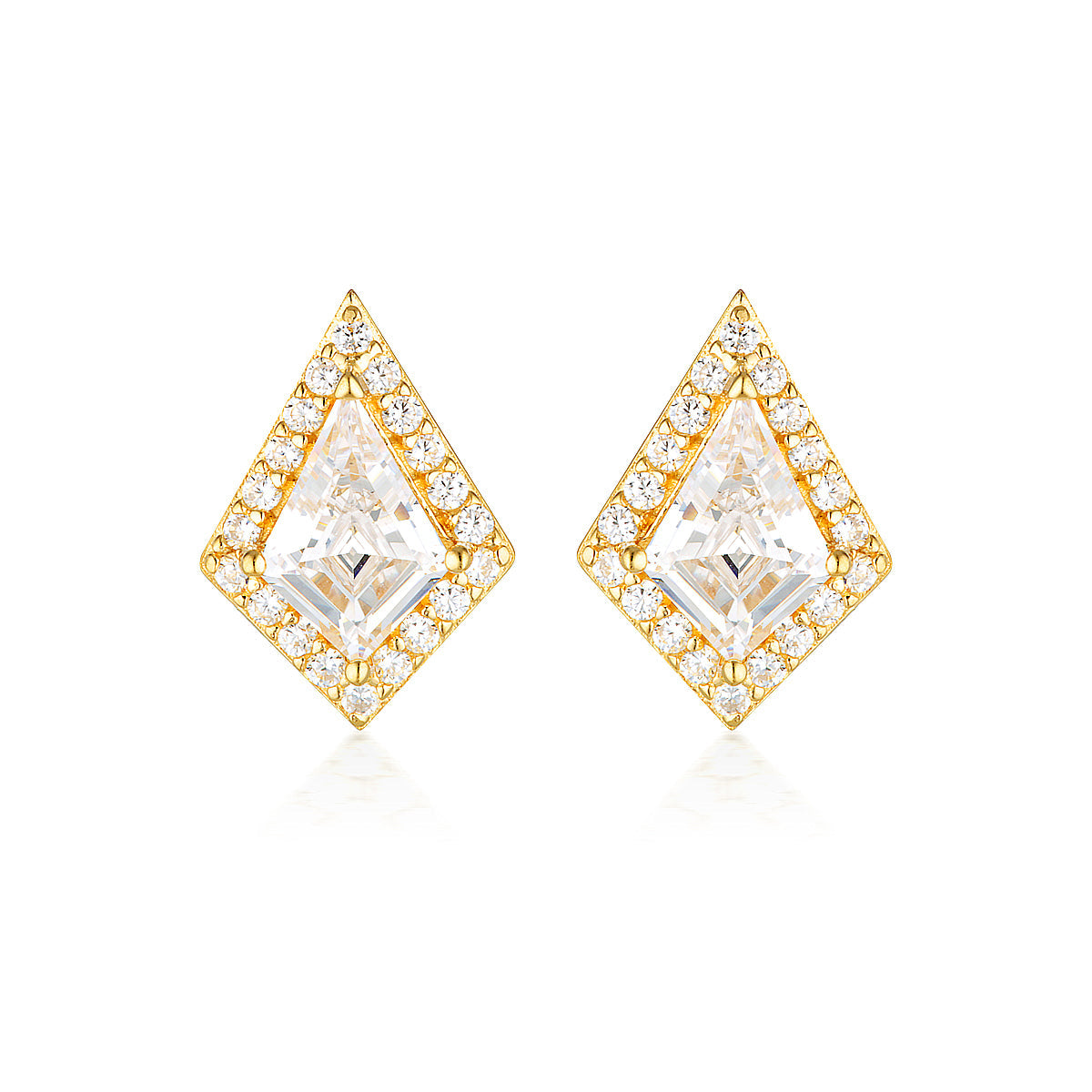 Georgini Rock Star Shield Gold Earrings Bevilles Jewellers 