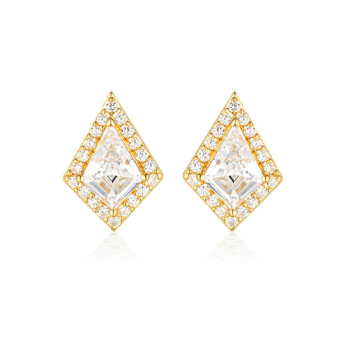 Georgini Rock Star Shield Gold Earrings Bevilles Jewellers 