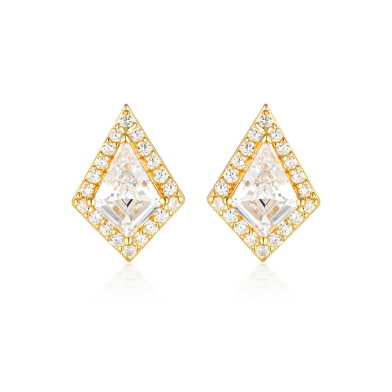 Georgini Rock Star Shield Gold Earrings Bevilles Jewellers 