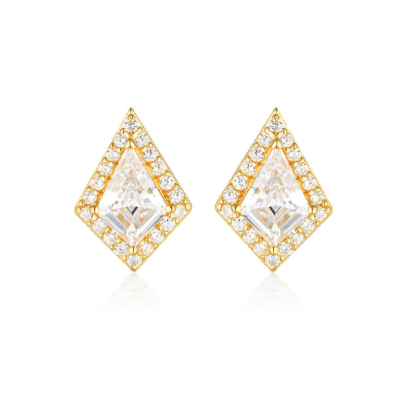 Georgini Rock Star Shield Gold Earrings Bevilles Jewellers 