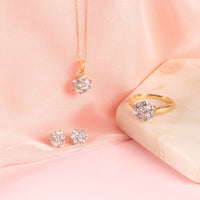 Meera Flower Earrings with 1.00ct of Laboratory Grown Diamonds in 9ct Yellow Gold Earrings Bevilles 