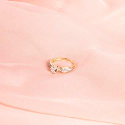 9ct Yellow Gold Cubic Zirconia Ring with Tapered Shoulders Rings Bevilles 