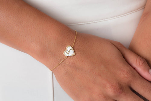 GEORGINI REFLECTION ENAMEL LOVE HEART BRACELET GOLD Georgini 