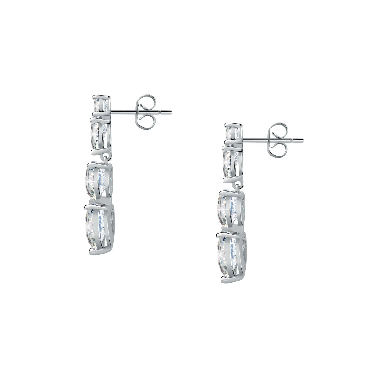 Chiara Ferragni Diamond Heart White Tri-stone Earrings Bevilles Jewellers 