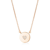 GEORGINI ROCK STAR HEART DISC ROSE GOLD PENDANT Bevilles Jewellers 