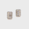 Baguette Emerald Shape Earrings with 1/2ct of Diamonds in 9ct Yellow Gold