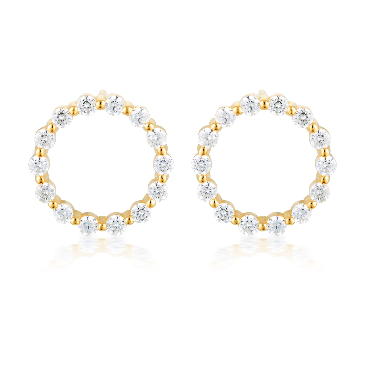 SMALL CIRCLE OF LIFE EARRING - GOLD Bevilles Jewellers 