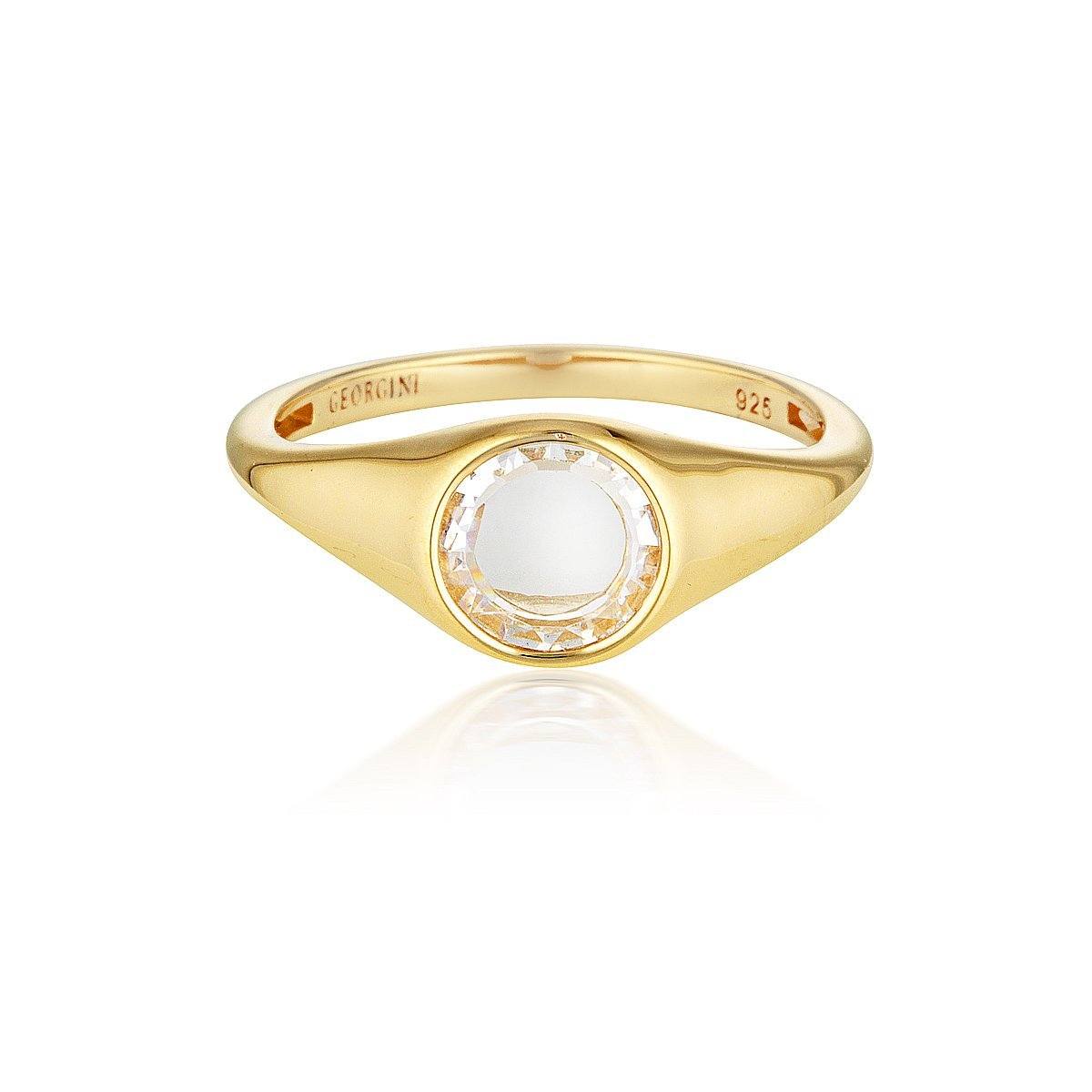 GEORGINI NOEL NIGHTS SLICED STONE RING GOLD Bevilles Jewellers 