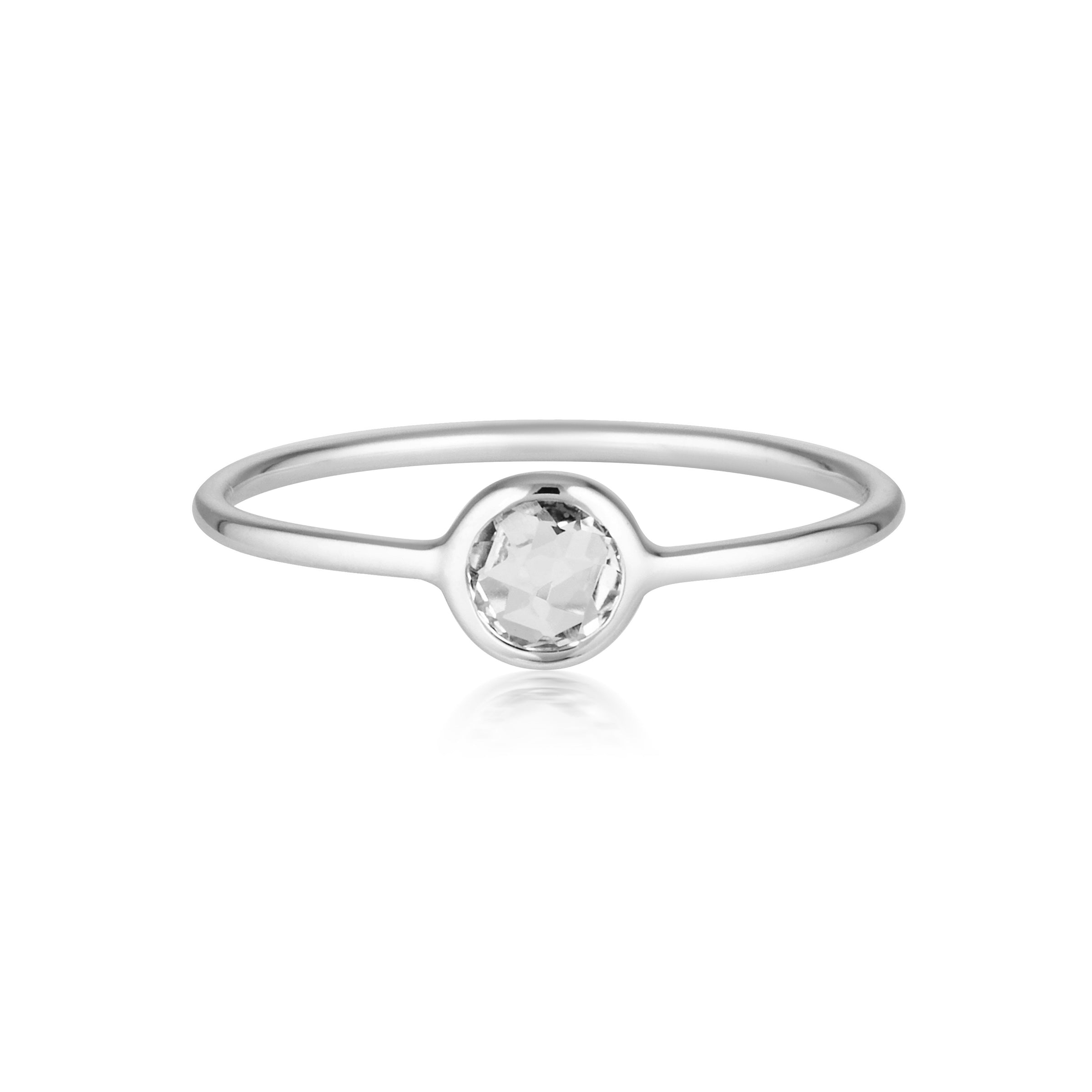 Georgini - Eos Sterling Silver White Topaz Ring Bevilles Jewellers 7 