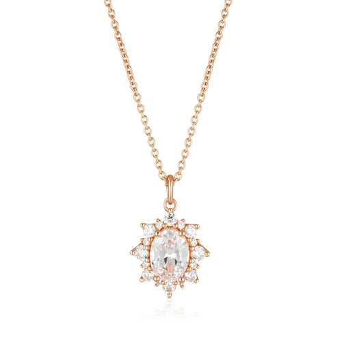 GEORGINI ICONIC BRIDAL ELOISE PENDANT ROSE GOLD Bevilles Jewellers 