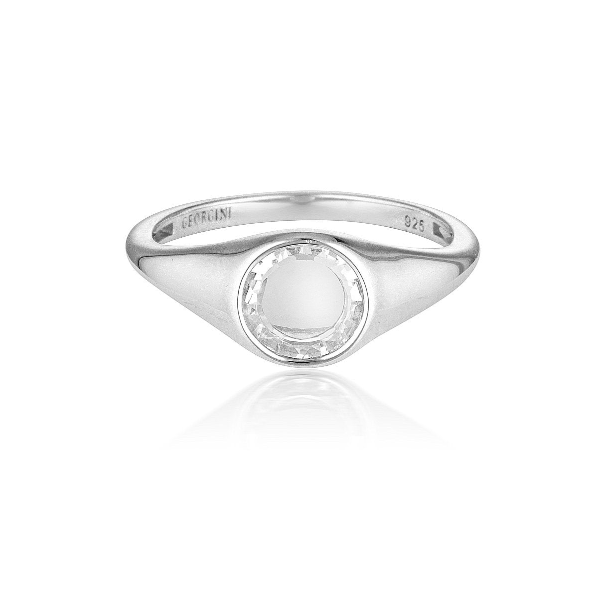 GEORGINI NOEL NIGHTS SLICED STONE RING SILVER Bevilles Jewellers 