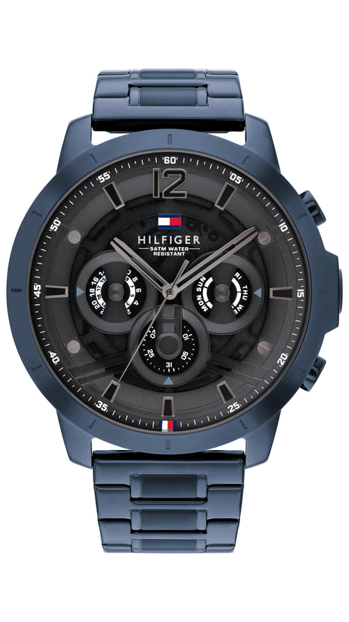 Tommy Hilfiger Luca Ionic Plated Blue Steel Grey Dial Men's Watch 1710493 Watches Tommy Hilfiger 