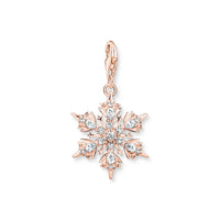 THOMAS SABO Charm pendant snowflake with white stones rose gold Charm Thomas Sabo 
