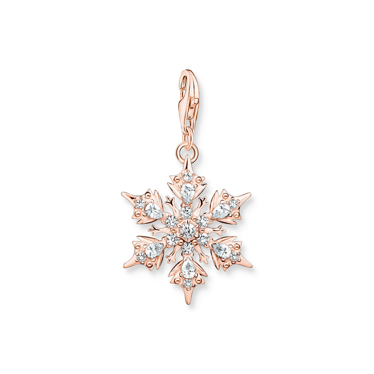 THOMAS SABO Charm pendant snowflake with white stones rose gold Charm Thomas Sabo 
