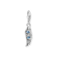 THOMAS SABO Charm pendant phoenix feather with blue stones silver Charm Thomas Sabo 