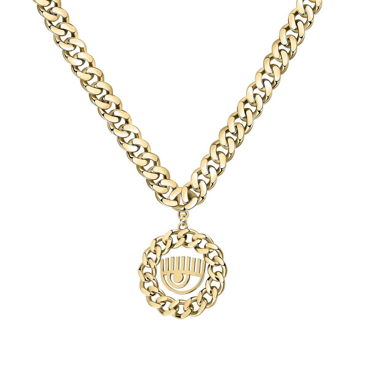 Chiara Ferragni Chain Collection Gold Eye Pendant Bevilles Jewellers 