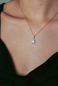 GEORGINI REFLECTION RETROSPECT PENDANT SILVER & BLACK ENAMEL Georgini 