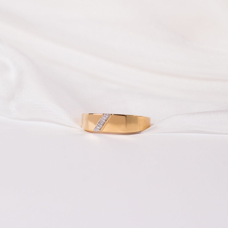 Men's Diamond Set Ring in 9ct Yellow Gold Rings Bevilles 