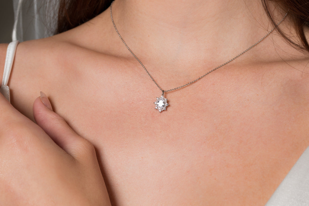 GEORGINI ICONIC BRIDAL ELOISE PENDANT SILVER Bevilles Jewellers 