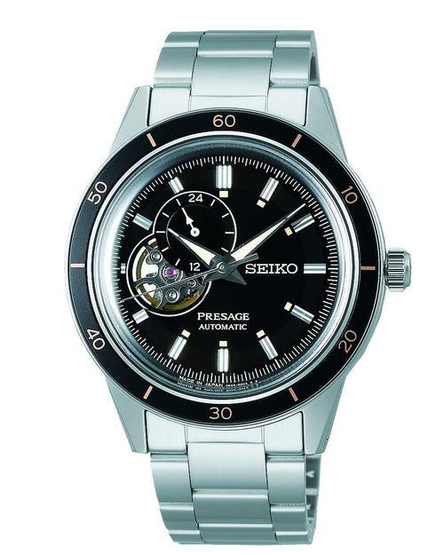 Seiko Presage Automatic Black and Silver Men's Watch SSA425J Watches Seiko 
