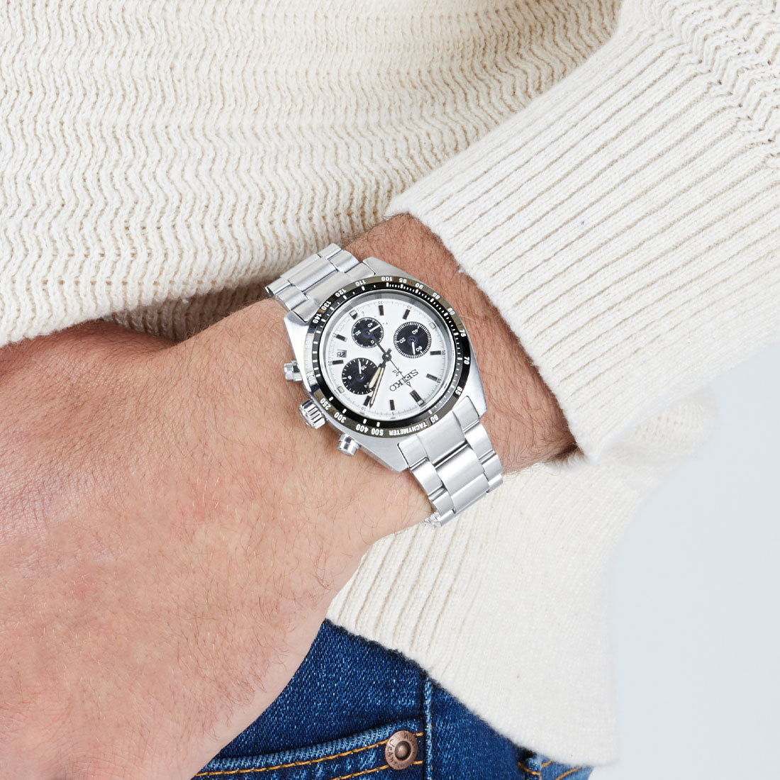 Seiko Prospex Black and Silver Men's Watch SSC813P Watches Seiko 