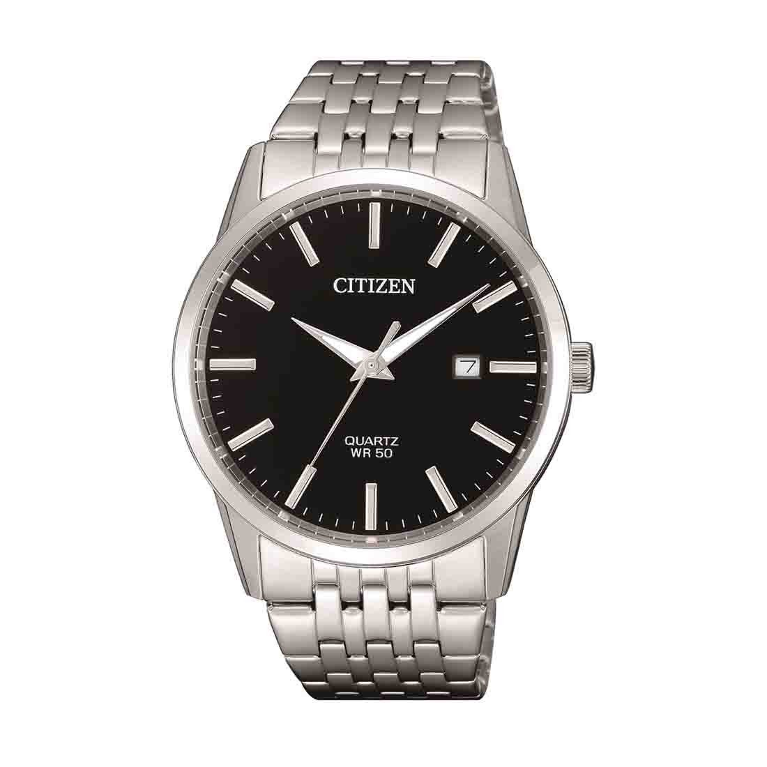 Citizen Men's Silver Stainless-Steel Black Face Watch Model BI5000-87E Watches Citizen 
