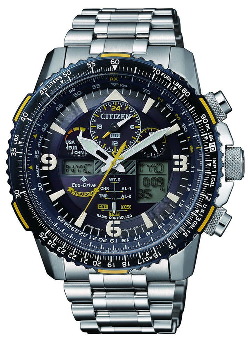 CITIZEN PROMASTER PILOTS WATCH BLUE FACE SILVER BAND Watches Citizen 