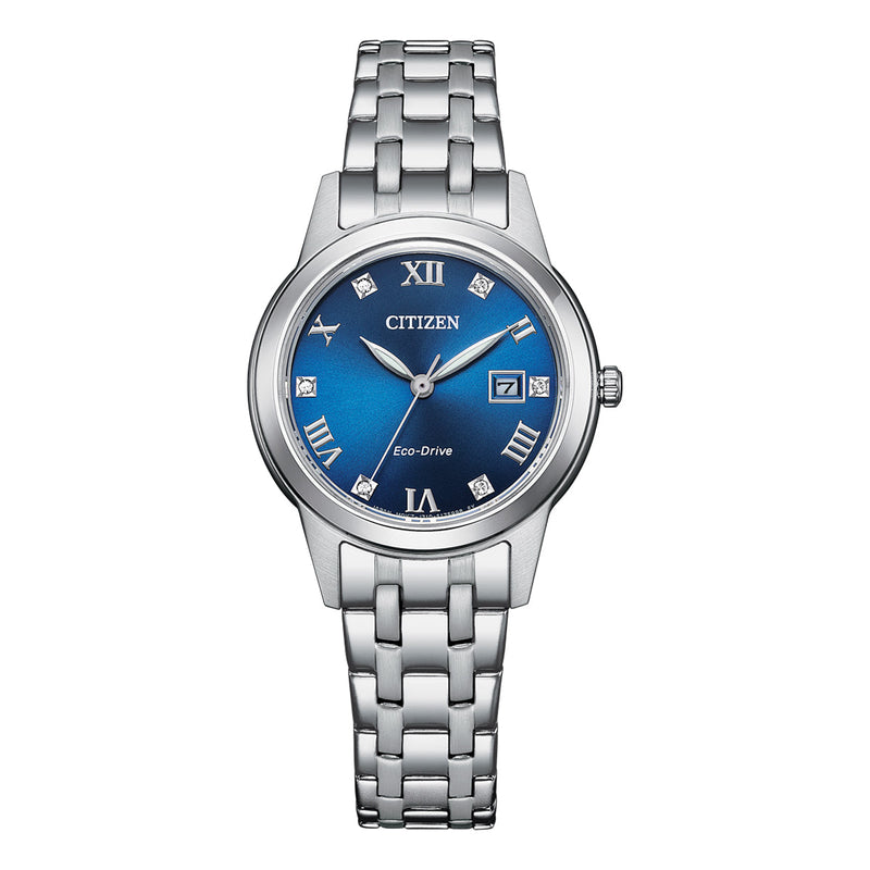 Citizen Blue and Silver Women's Watch FE1240-81L Watches Citizen 