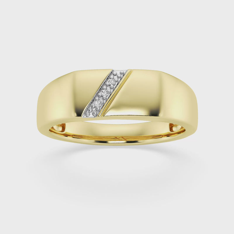 Men's Diamond Set Ring in 9ct Yellow Gold