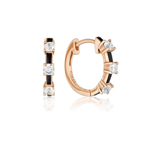 GEORGINI REFLECTION ENAMEL HOOP EARRINGS ROSE GOLD Georgini 