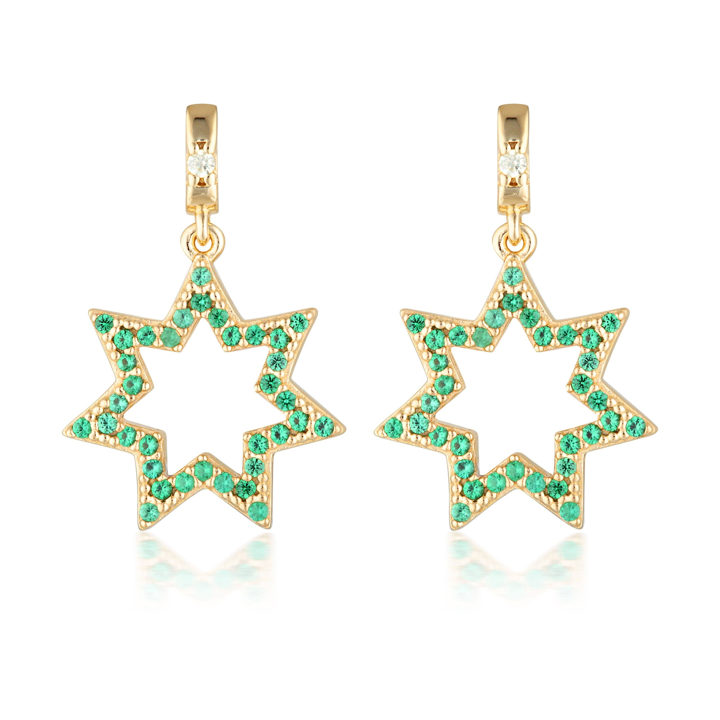 GEORGINI COMMONWEALTH COLLECTION STAR EARRINGS GOLD Bevilles Jewellers 