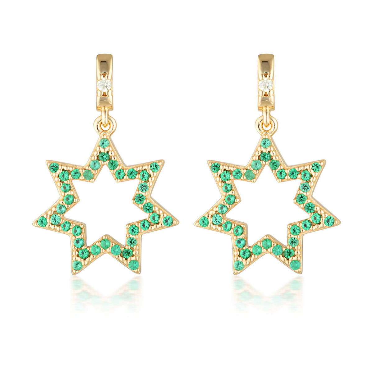 GEORGINI COMMONWEALTH COLLECTION STAR EARRINGS GOLD Bevilles Jewellers 