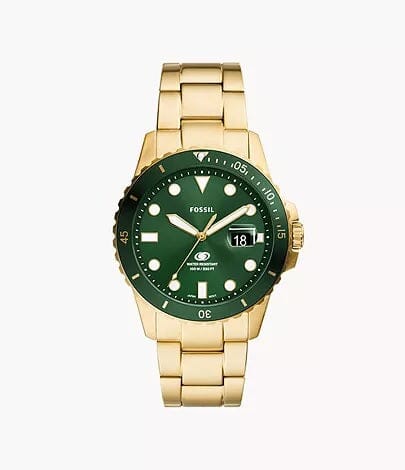 Fossil Blue Dive Green and Gold Men's Watch FS6030 Watches Fossil 