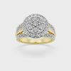 Miracle Round Baguette Ring with 1.00ct of Diamonds in 9ct Yellow Gold