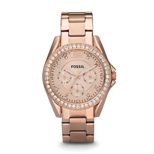Fossil Rose Gold Stone Set Multi Dial Watch ES2811 Watches Fossil 