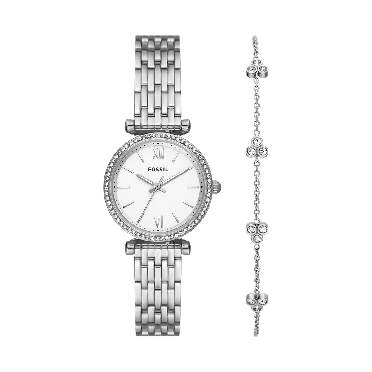 Fossil Carlie Three-Hand Stainless Steel Watch and Bracelet Box Set ES5315SET Watches Fossil 