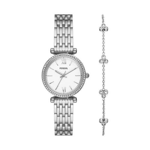 Fossil Carlie Three-Hand Stainless Steel Watch and Bracelet Box Set ES5315SET Watches Fossil 