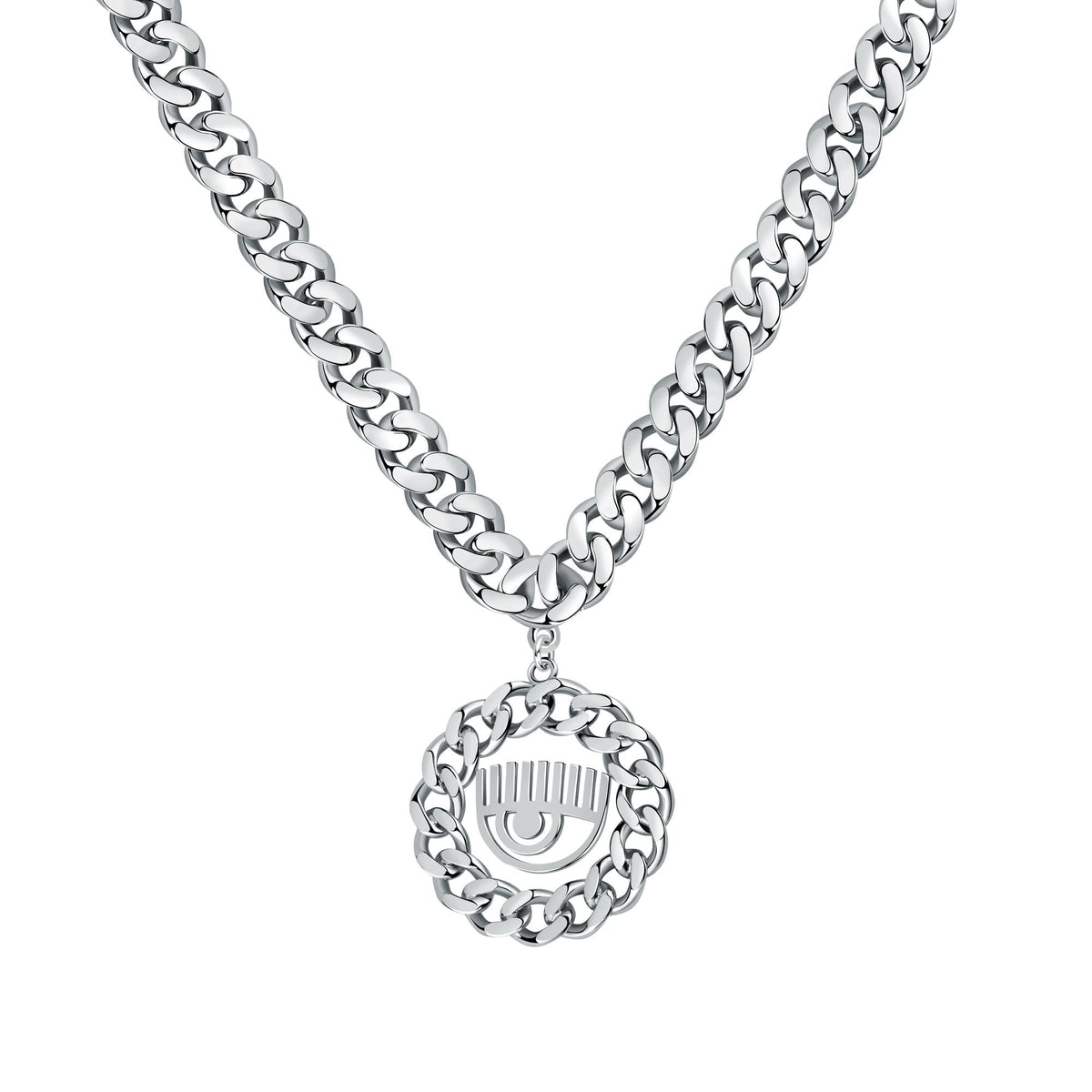 Chiara Ferragni Chain Collection Silver Eye Pendant Bevilles Jewellers 