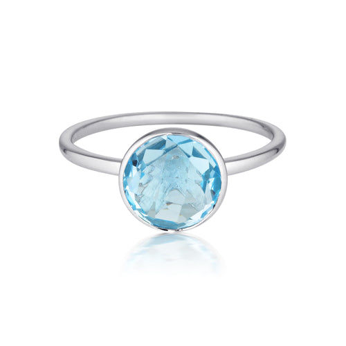 Georgini - Rodos Sterling Silver Blue Topaz Ring Bevilles Jewellers 5 