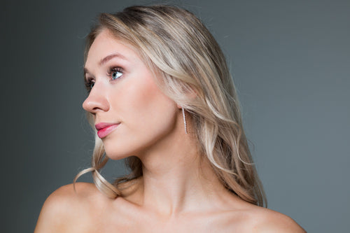 GEORGINI ICONIC BRIDAL VERA EARRINGS ROSE GOLD Bevilles Jewellers 