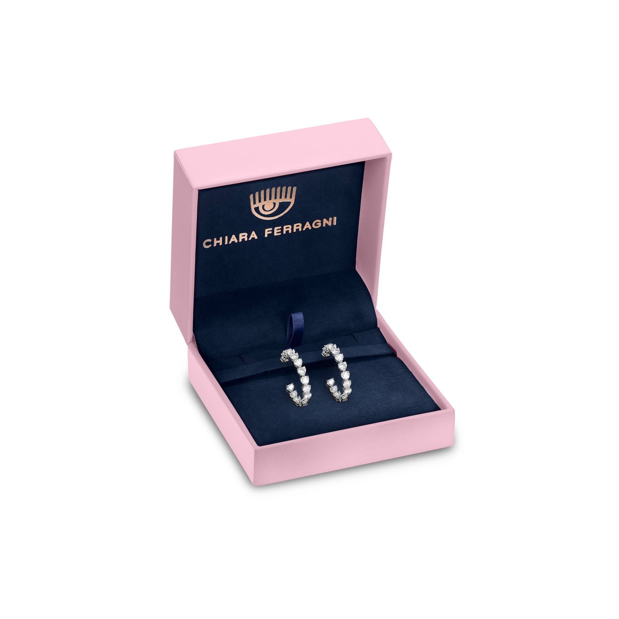 Chiara Ferragni Diamond Heart White Heart Big Hoop Earrings Bevilles Jewellers 