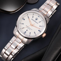Maserati Successo White Watch Bevilles Jewellers 