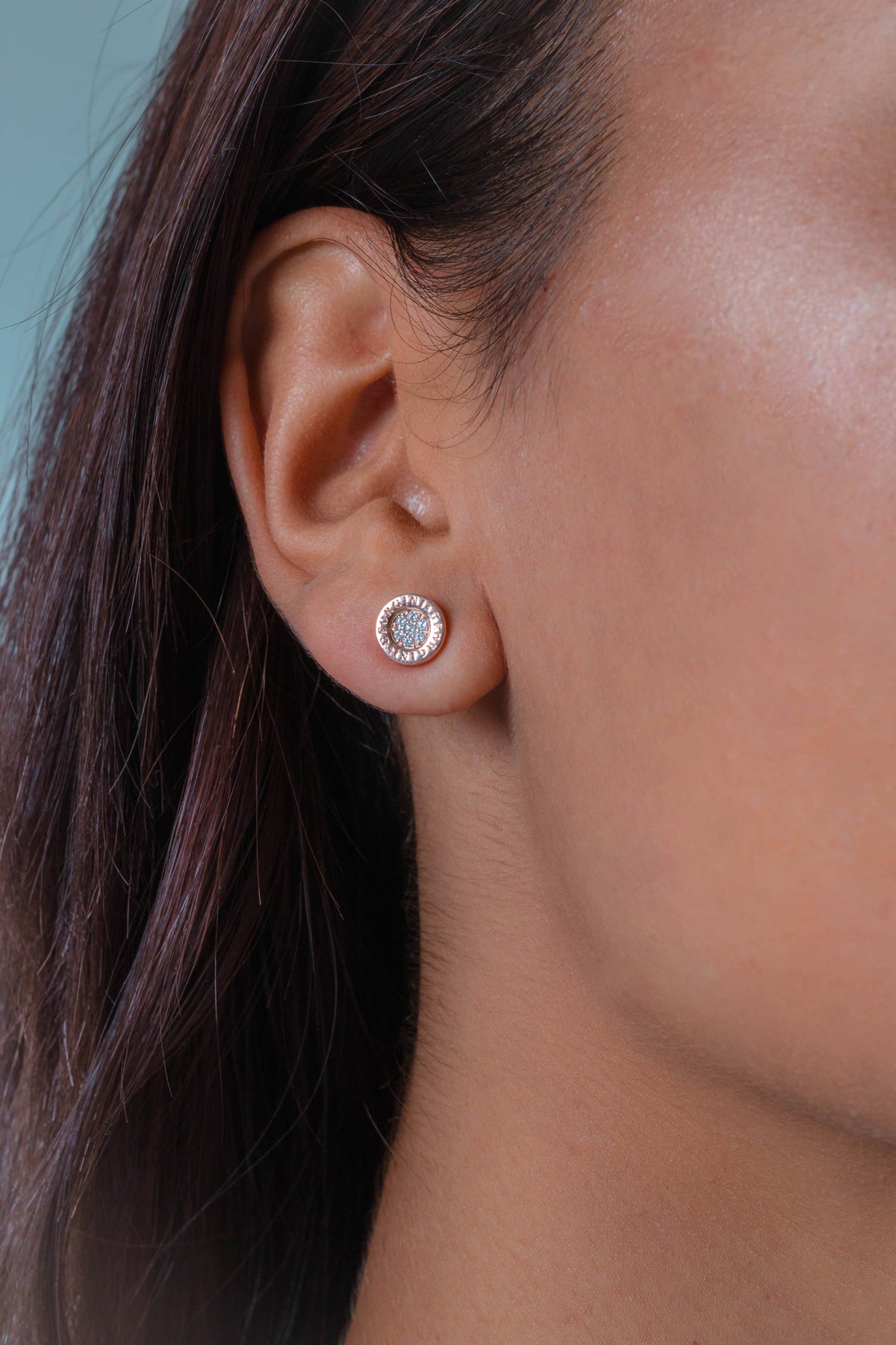 GEORGINI REFLECTION SIGNATURE STUD ROSE GOLD Georgini 