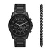Armani Exchange Chronograph Black Stainless Steel Watch and Bracelet Set AX7153SET Watches Armani Exchange 