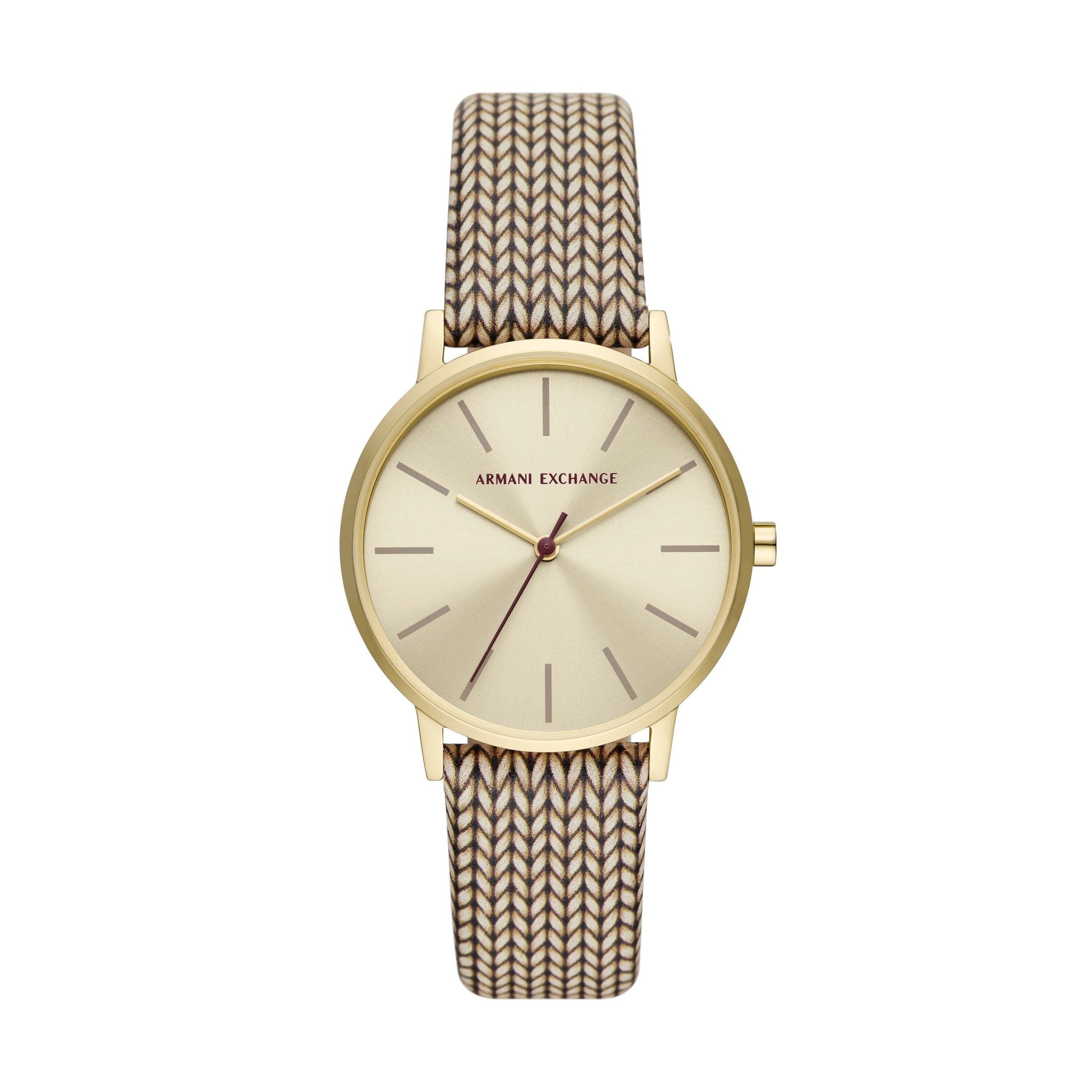 Armani Exchange Three-Hand Brown Leather Watch AX5594 Watches Armani Exchange 